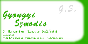 gyongyi szmodis business card